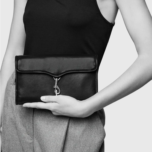 Rebecca Minkoff  Black Travel Wallet With Antique Brass Hardware - Picture 2 of 13